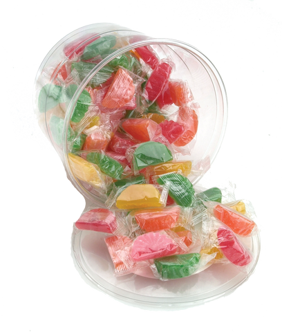 Assorted Wrapped Fruit Slices - (12) 2 lb tubs/case